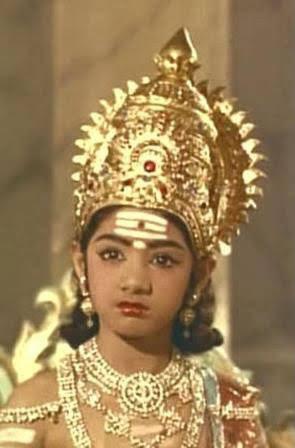Sridevi in her debut movie Kandhan Karunai 