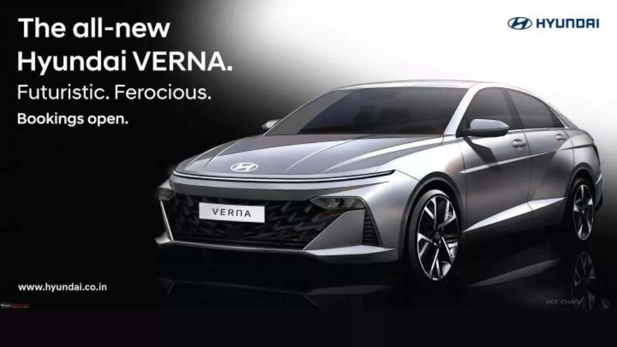 Hyundai Verna 2023 First Look: हुंडई वरना का स्केच आया सामने, शानदार डिजाइन के साथ अगले महीने हो रही लॉन्च