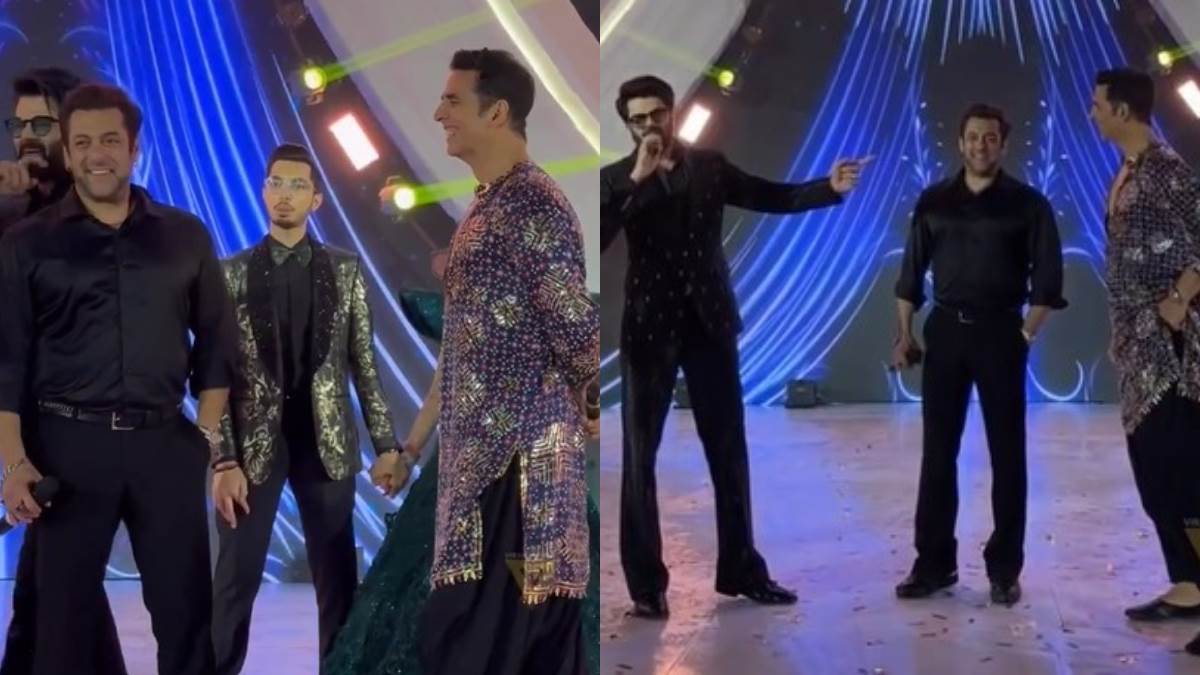 salman khan and akshay kumar trolled for dancing in delhi grand wedding watch viral video