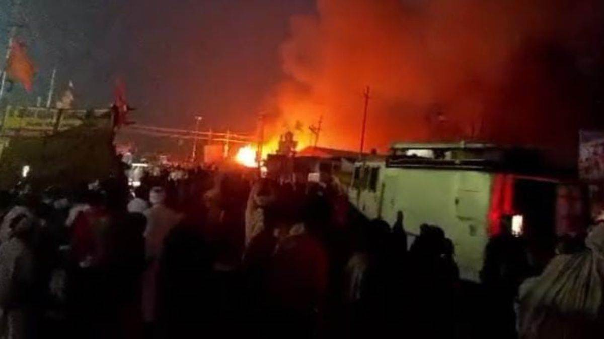 magh mela area echoes with explosion two people burnt eight tents reduced to ashes due to explosion of two gas cylinders