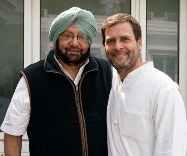 राहुल गांधी व कैप्टन अमरिंदर सिंह की फाइल फोटो।