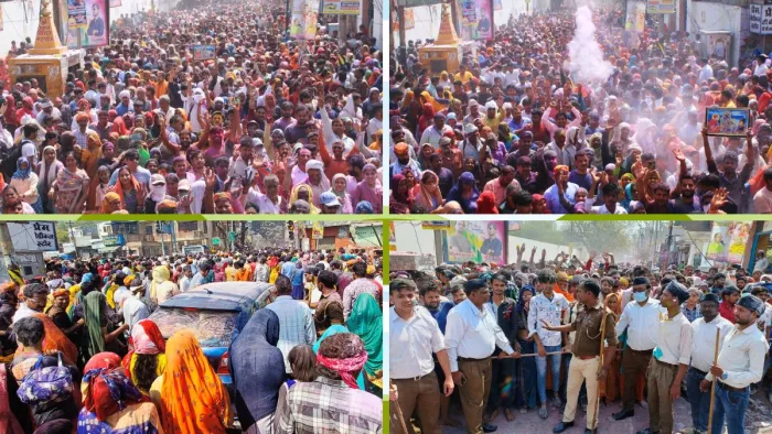 मथुरा- वृंदावन में रंगभरनी एकादशी पर पंचकोसीय परिक्रमा में उमड़ा आस्था का सैलाब और उड़ता गुलाल