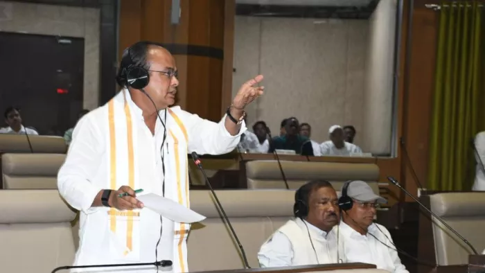 विधानसभा में सवालों का जवाब देते मंत्री इरफान अंसारी। (जागरण)