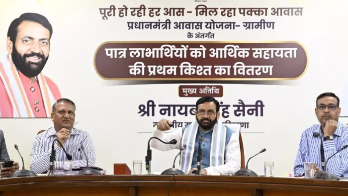 सीएम नायब सैनी ने अनुदान की पहली किस्त जारी की। फोटो- सीएम एक्स