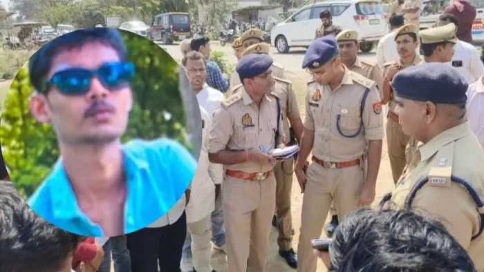 घटना स्थल का निरीक्षण एसपी सत्यजीत गुप्ता। इनसेट में मृतक। जागरण