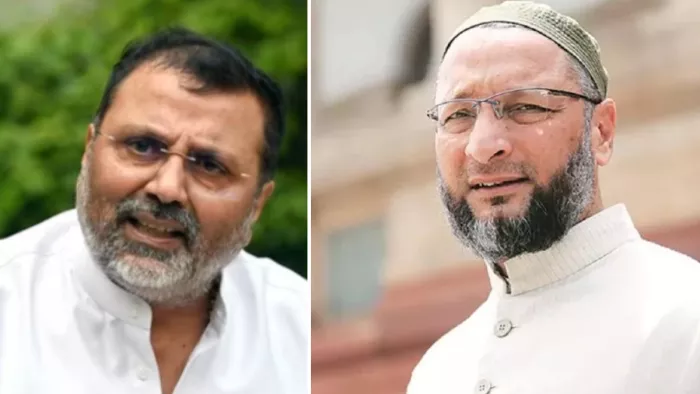 निशिकांत दुबे और असदुद्दीन ओवैसी। ( फाइल फोटो )