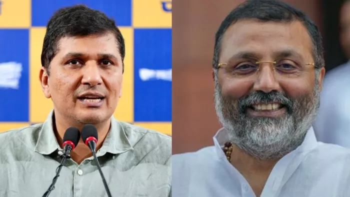 आम आदमी पार्टी ने निशिकांत दुबे पर बोला जमकर हमला।