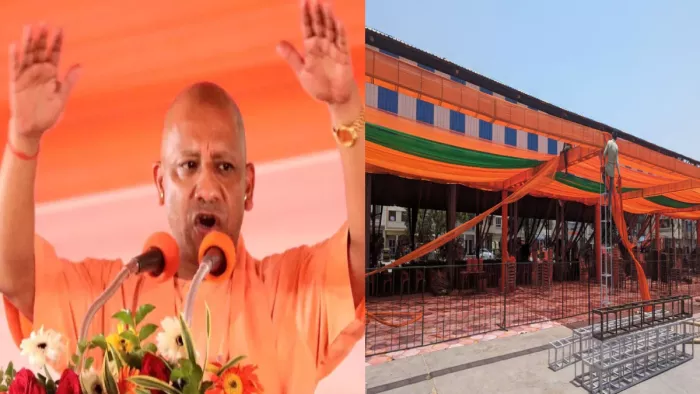 अशोक तंवर के समर्थन में सिरसा पहुंचे यूपी सीएम योगी आदित्यनाथ।