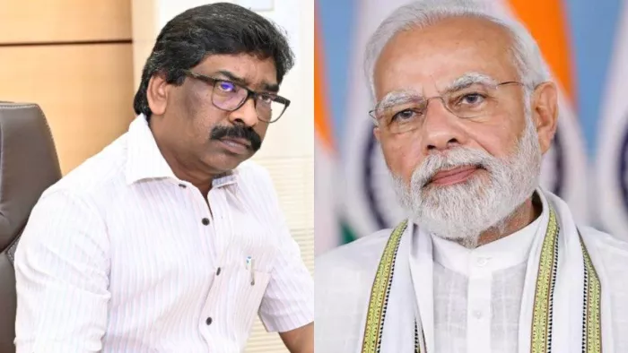 हेमंत सोरेन और प्रधानमंत्री नरेंद्र मोदी की फाइल फाेटो।