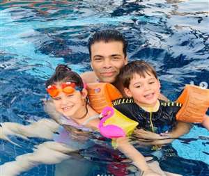 Karan Johar shared a picture of Yash and Roohi on occasion of Father Day.