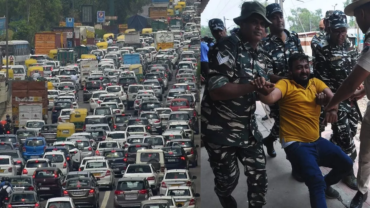 Delhi-NCR Traffic Jam: एनसीआर में भारत बंद का असर, दिल्ली-गुरुग्राम एक्सप्रेस-वे पर लगा लंबा जाम; शिवाजी ब्रिज पर रोकी गई ट्रेन