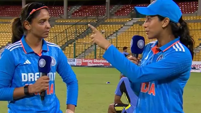 हरमनप्रीत कौर ने Smriti Mandhana से मैच के बाद पूछा मजेदार सवाल- video