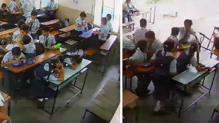 Vadodara school Video वड़ोदरा के स्कूल में हादसा।