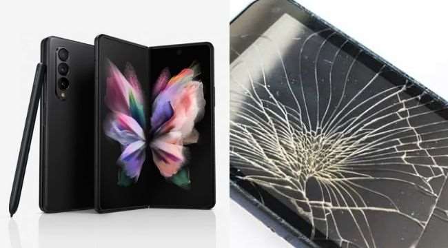 samsung galaxy z fold 3 broken screen fix repair cost around rs 36000 galaxy z flip 3 starts from rs27500