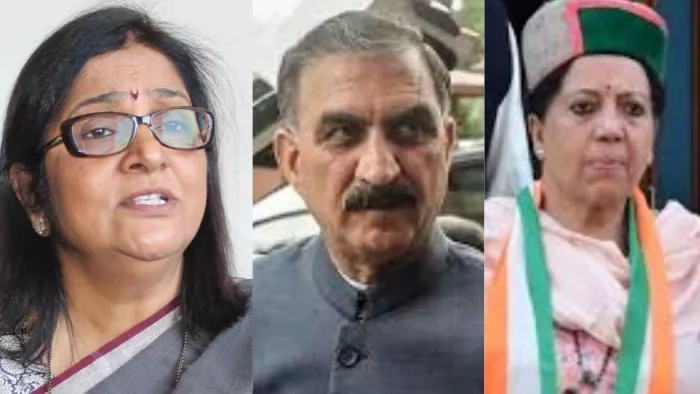 हिमाचल कांग्रेस प्रभारी रजनी पाटिल, सीएम सुखविंदर सिंह सुक्खू व प्रदेश अध्यक्ष प्रतिभा सिंह।