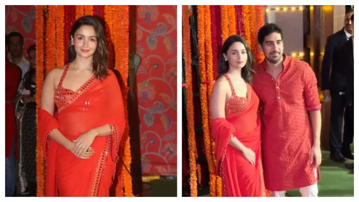 File Photo of Alia Bhatt and Ayan Mukherji from Ambani Family Ganesh Chaturthi Bash