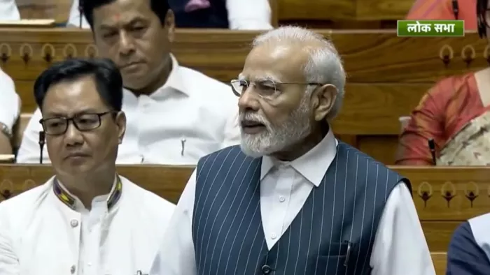 Women Reservation Bill: नारी शक्ति वंदन विधेयक के लोकसभा में पारित होने पर PM मोदी (फोटो लोकसभा)