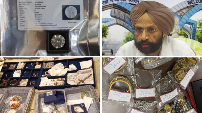 लखनऊ: ईडी की छापेमारी में बरामद नकदी व जेवर।