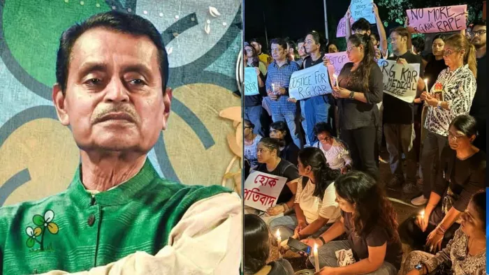 आरजी कर मेडिकल कॉलेज में प्रदर्शन कर रही लड़कियों पर बंगाल मंत्री ने की विवादित टिप्पणी।(फोटो सोर्स: सोशल मीडिया)