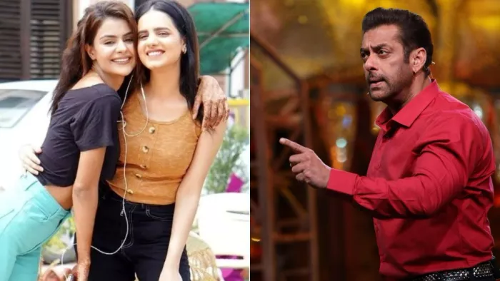 File Photo of Priyanka Chahar Choudhry, Rashmeet Kaur and Salman Khan