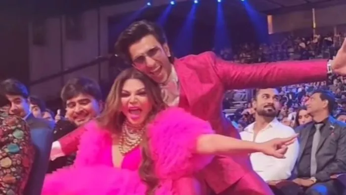 Still Image of Ranveer Singh and Rakhi Sawant. Photo Credit: Viral Bhayani Instagram