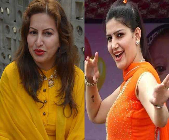 हरियाणा की महिला भाजपा नेता सोनाली फोगाट और डांसर सपना चौधरी। (फाइल फोटो)