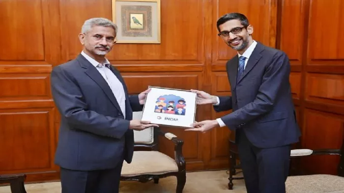 सुंदर पिचाई ने विदेश मंत्री डॉ एस जयशंकर से की मुलाकात