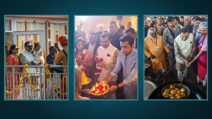 परिवार के साथ महाकुंभ पहुंचे गौतम अडानी। जागरण
