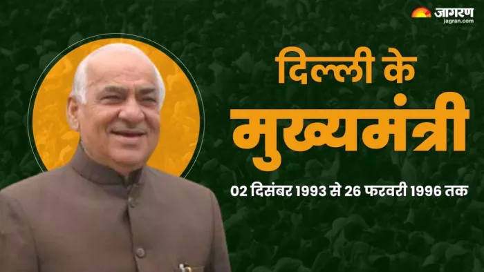 दिल्ली के तीसरे मुख्यमंत्री मदनलाल खुराना। फोटो- जागरण ग्राफिक्स