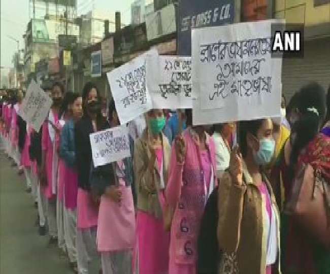 अंतर्राष्ट्रीय मातृभाषा दिवस पर त्रिपुरा में छात्रों और टीचर ने निकाला मार्च