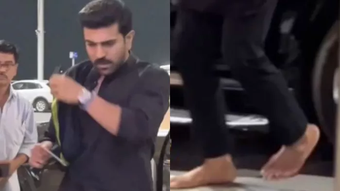 Ramcharan walking barefoot in black clothes for Oscars 2023, fans were surprised
