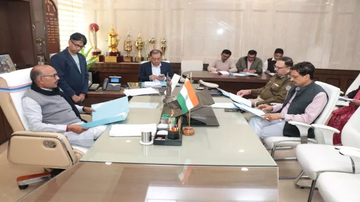 विधानसभा में बजट सत्र को लेकर उच्च स्तरीय बैठक।