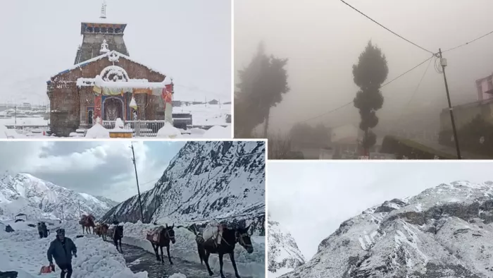 Snowfall in Uttarakhand: मंगलवार को भी केदारनाथ, बदरीनाथ सहित ऊंची चोटियां पर हिमपात का क्रम जारी रहा।