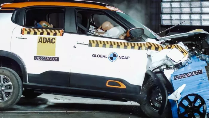 Citroen eC3 इलेक्ट्रिक कार को Global NCAP क्रैश टेस्ट में जीरो रेटिंग मिली है।