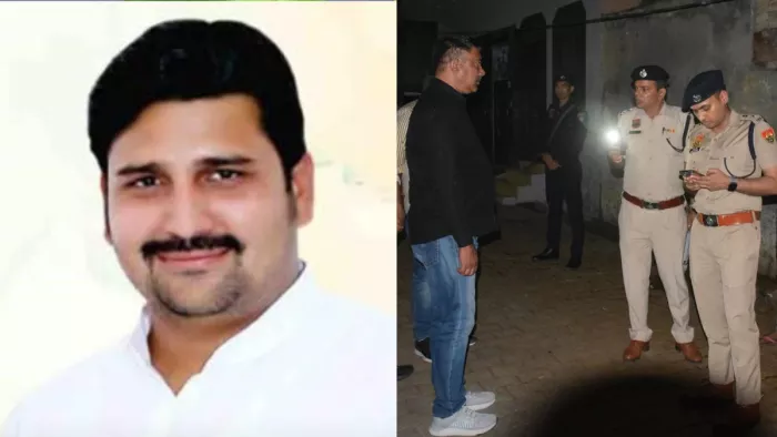 मृतक रविंद्र का फाइल फोटो, मौके पर पहुंचे एसपी।