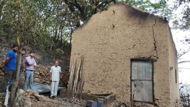 hives blown away by storm in harsi cattle ranch ashes by fire