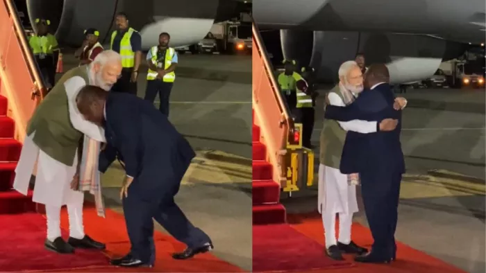 प्रधानमंत्री नरेन्द्र मोदी पापुआ न्यू गिनी दौरा (फोटो: एएनआई)