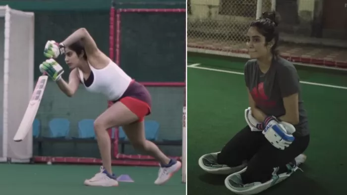 आईपीएल टीम के साथ जाह्नवी कपूर ने की प्रैक्टिस (Photo Credit-YouTube)