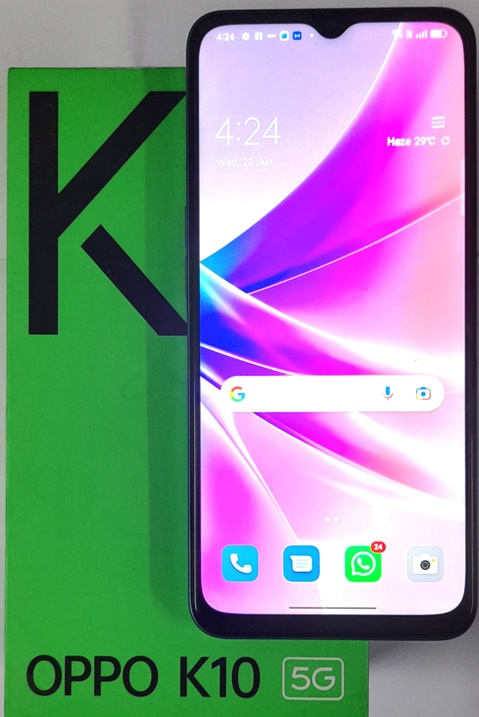 Oppo K10 5G smartphone with box picture