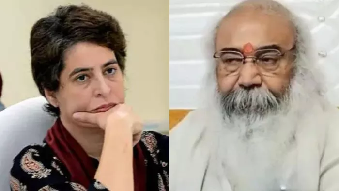 प्रियंका गांधी और आचार्य प्रमोद - जागरण ग्राफिक्स
