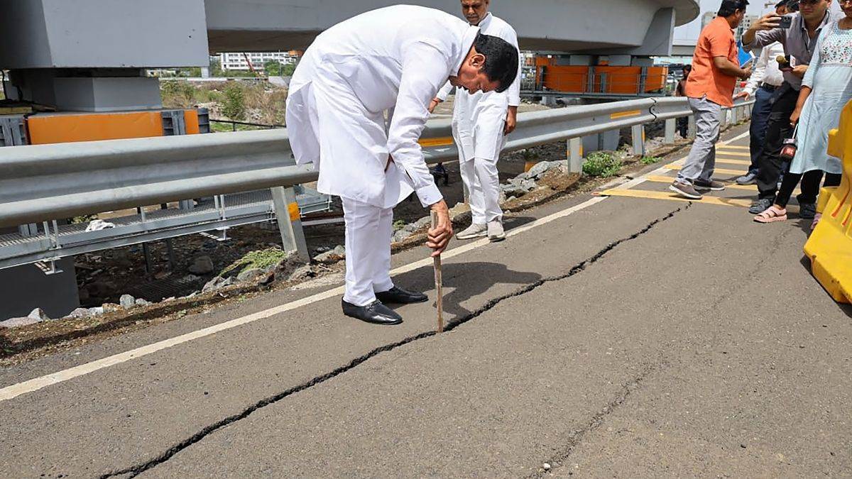 crack in atal setu congress alleges corruption project head says rumours are being spread