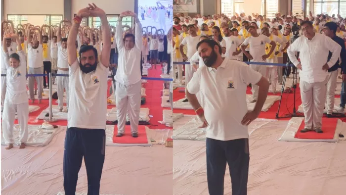 Haryana Celebrating Yoga Day 2024 Live: सीएम नायब सिंह सैनी के संबोधन की प्रमुख बातें।