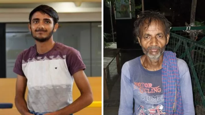 जेईई एडवांस उत्तीर्ण करने वाले गगन और उनके पिता (क्रमश:)। जागरण