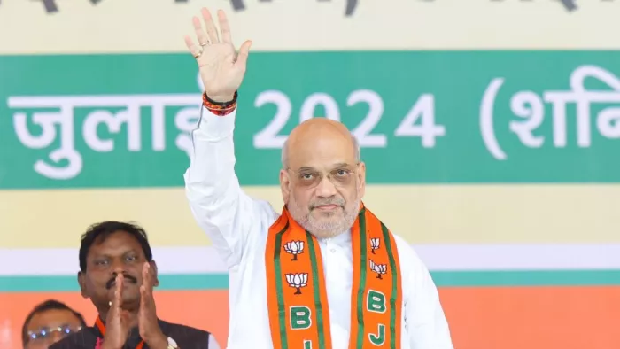 रांची में कार्यक्रम के दौरान अमित शाह।
