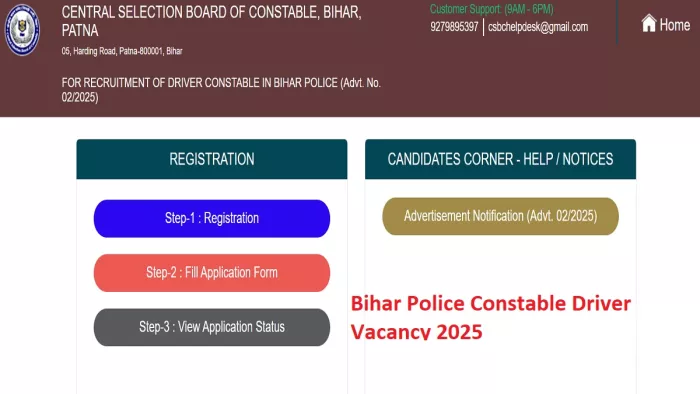 Bihar Police Constable Driver Vacancy 2025 की पूरी डिटेल यहां से करें चेक।