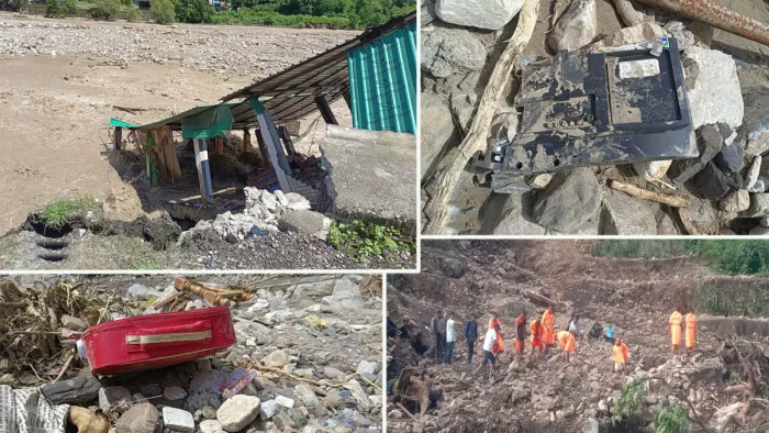 Cloudburst in Dehradun : विवार को प्रभावित गांवों में मलबे का अंबार फैला दिखा। जागरण