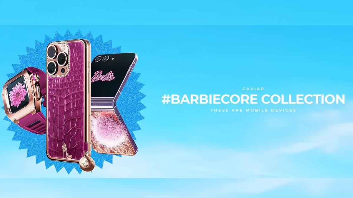 caviar customized these devices of apple and samsung with barbie look