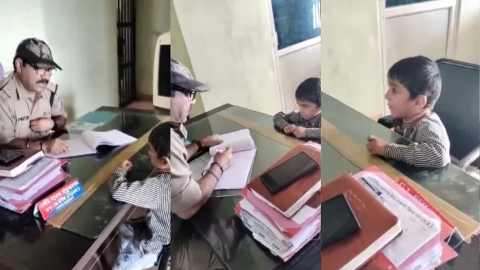 पांच साल के बच्चे ने थाने जाकर अपने पिता की शिकायत की।(फोटो सोर्स: सोशल मीडिया)