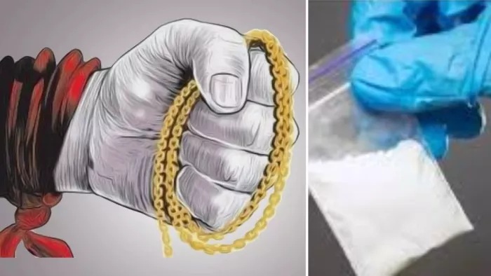 युवक ने नशे के लिए नानी के घर से सोने की चेन चुरा ली। प्रतीकात्मक फोटो