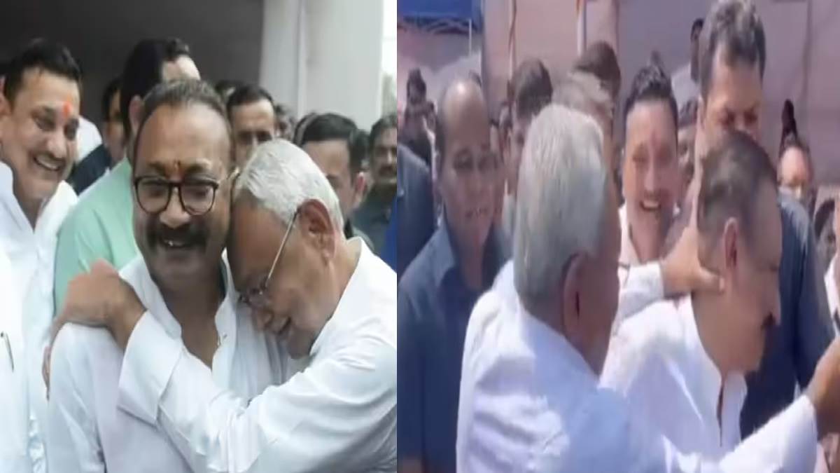 नीतीश कुमार ने अपने मंत्री को गले लगाया... पहले भिड़ाया था ललाट, माहौल देख तेजस्वी यादव भी